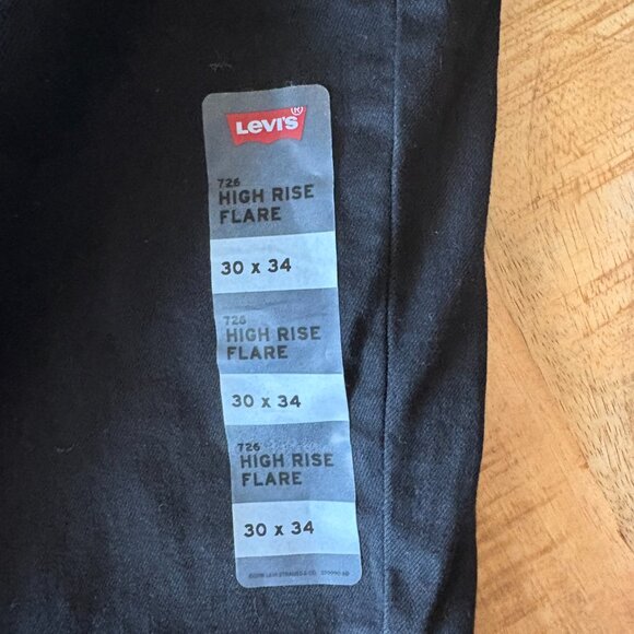 Levi's 726 Flare Jeans, Black, size 30 inseam 34" - Picture 6 of 6